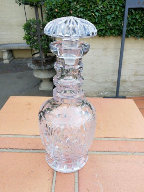 A 20th Century Rose Cut Crystal Decanter