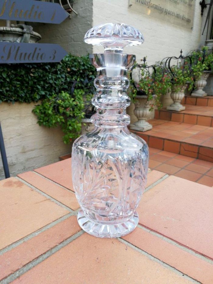 A 20th Century Rose Cut Crystal Decanter - Image 3