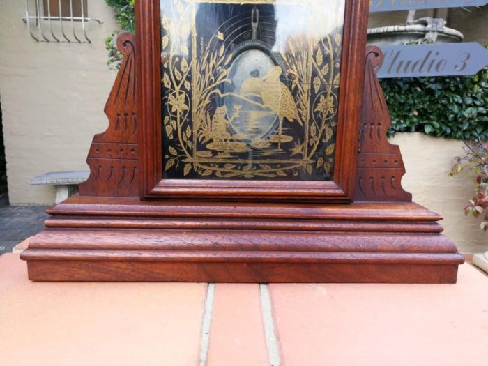 An Early 20th Century English Carved Walnut Mantel Clock - Image 6