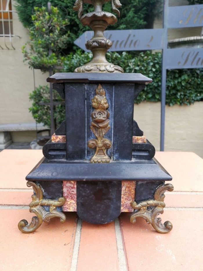 A 20TH Century French Ornate Pair of Bronze and Marble Candelabrum  - Image 5