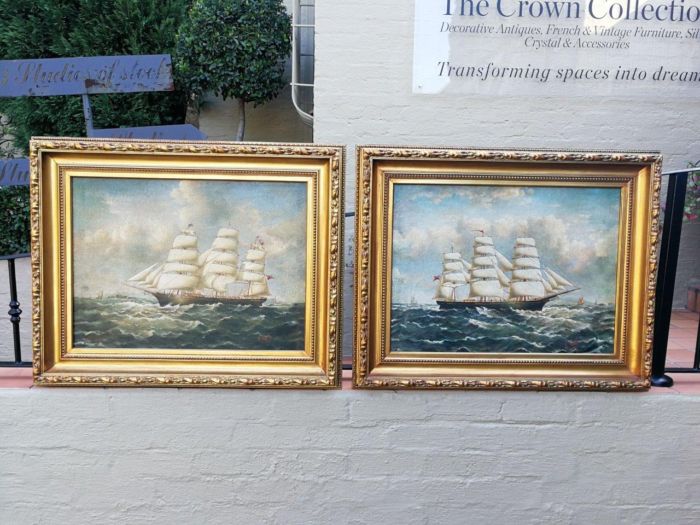 A Pair of 19th Century English Oil on Canvas Paintings in Gilt Frames Signed F. Nash - Image 2