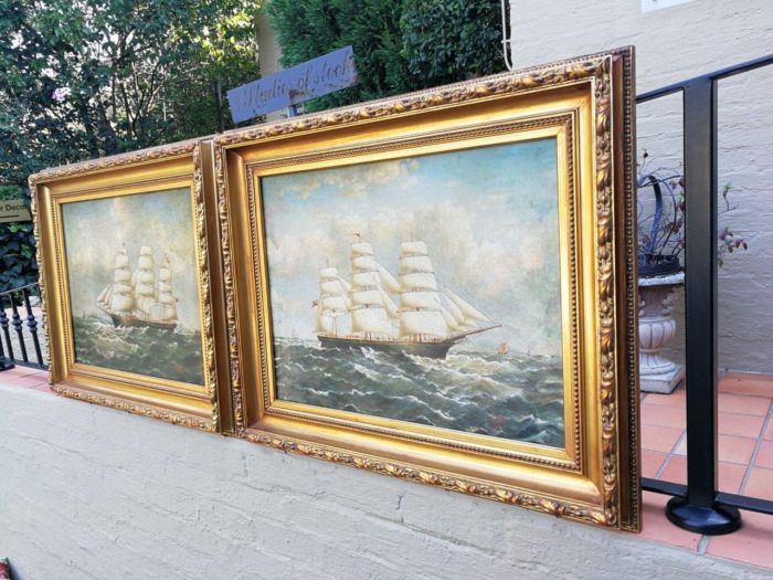 A Pair of 19th Century English Oil on Canvas Paintings in Gilt Frames Signed F. Nash - Image 4