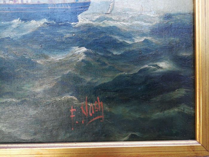 A Pair of 19th Century English Oil on Canvas Paintings in Gilt Frames Signed F. Nash - Image 8