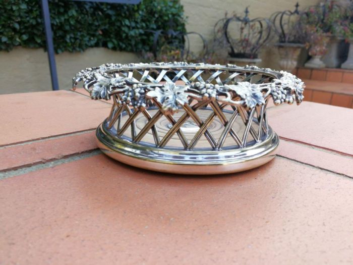 A 19th Century English Circa 1844 Pair of Silver-Plate Wine Coasters Elkington & Co - Image 4