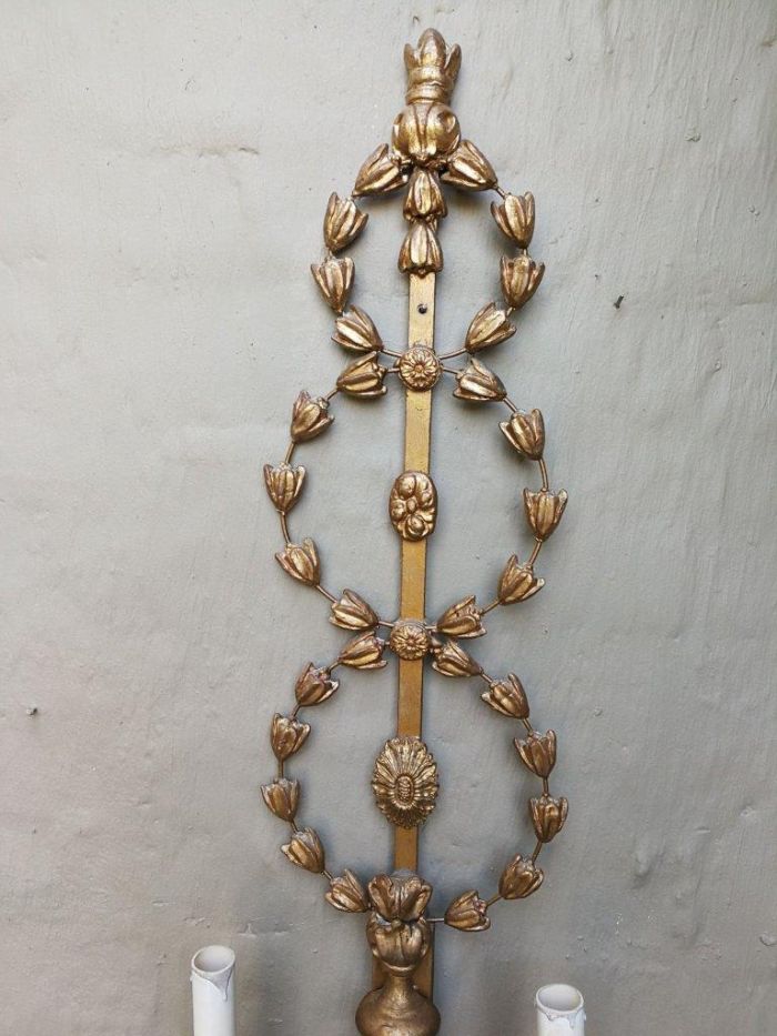 A Pair Large size Giltwood Wall Sconces (Fitted for electricity) - Image 5