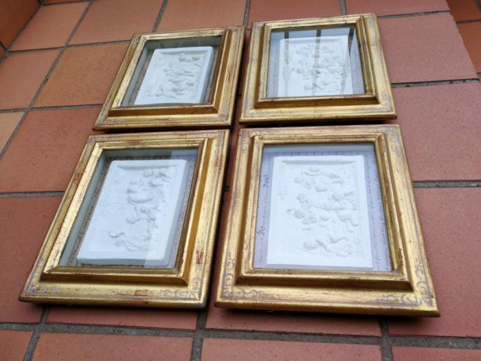 A Set of Four Plaster Casts, Works Putti at Play - Image 3
