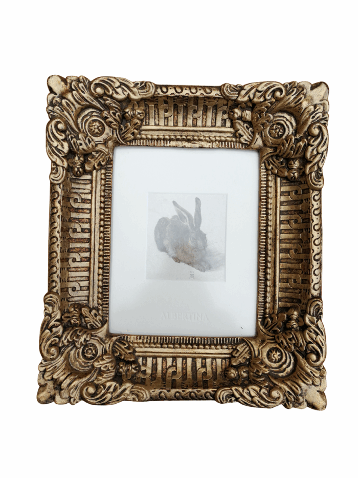 A Photolithograph Young Hare Framed in an Ornately Giltwood Frame