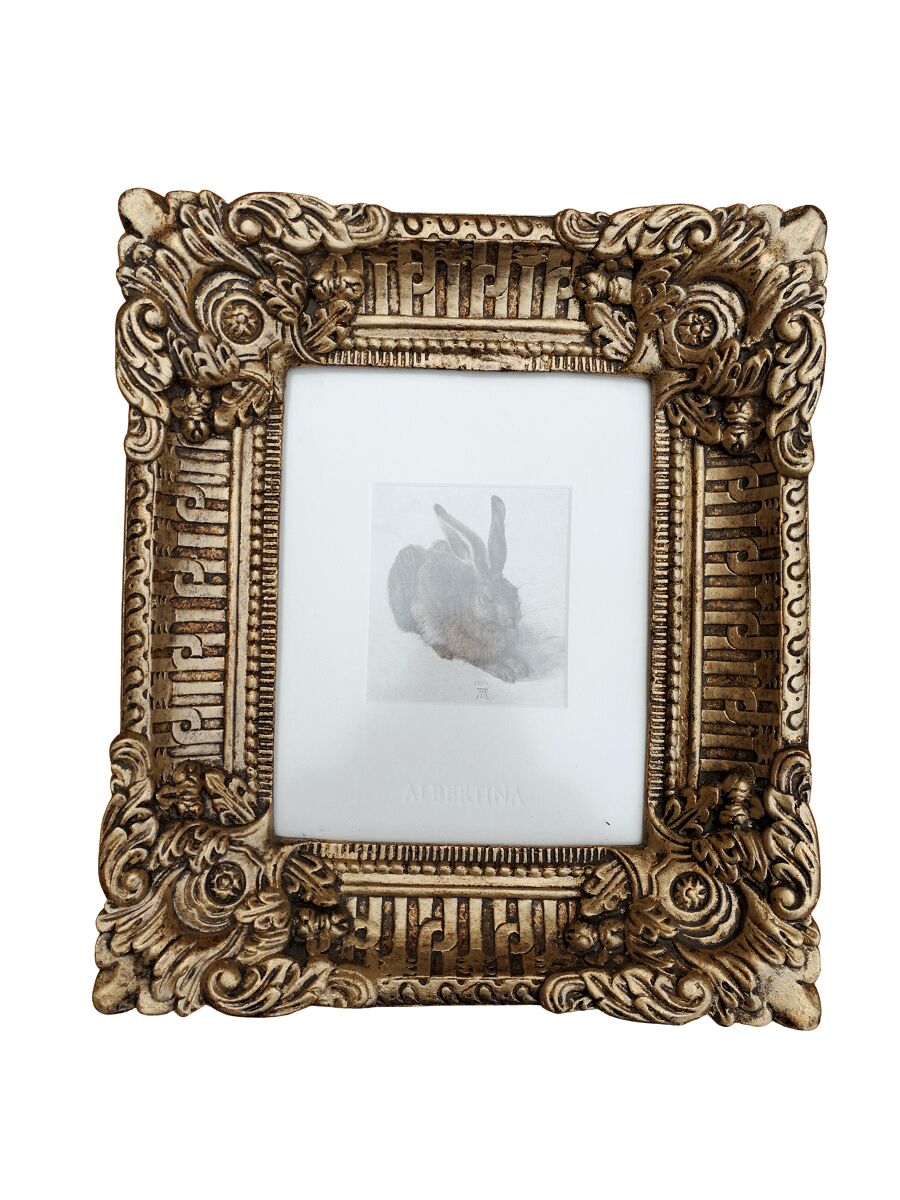 A Photolithograph Young Hare Framed in an Ornately Giltwood Frame