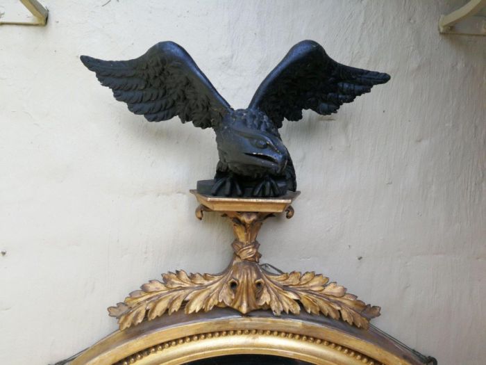 A Circa 1800 Regency Gilt-Wood Convex Mirror With  British Antique Dealers Association Stamp - Image 4
