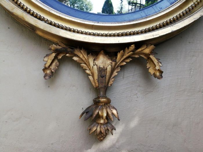 A Circa 1800 Regency Gilt-Wood Convex Mirror With  British Antique Dealers Association Stamp - Image 6