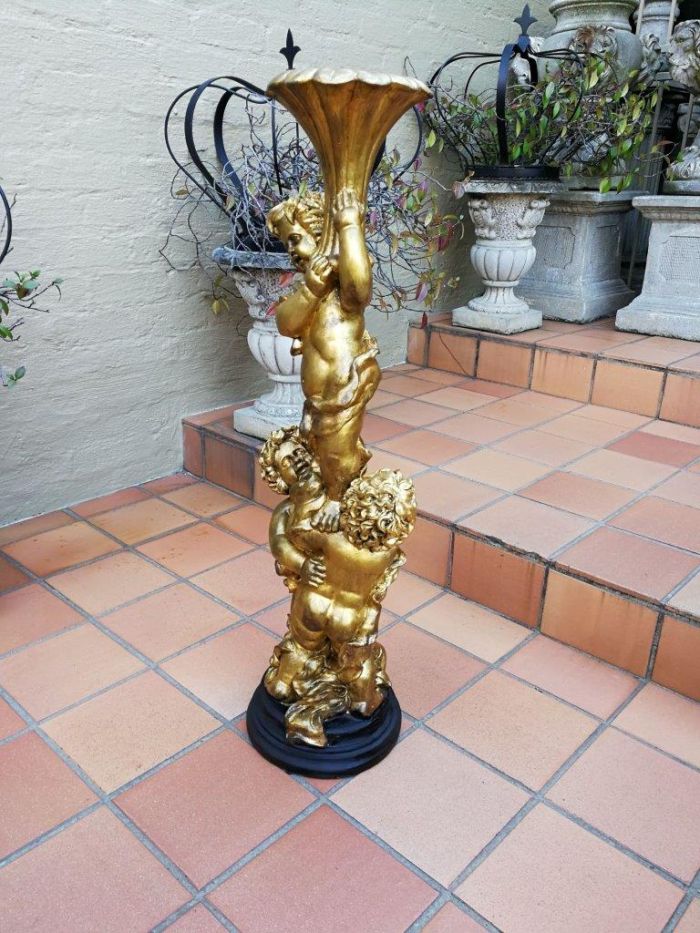 An Extremely Tall Gilt-painted Carved Wooden Candleholder - Image 3