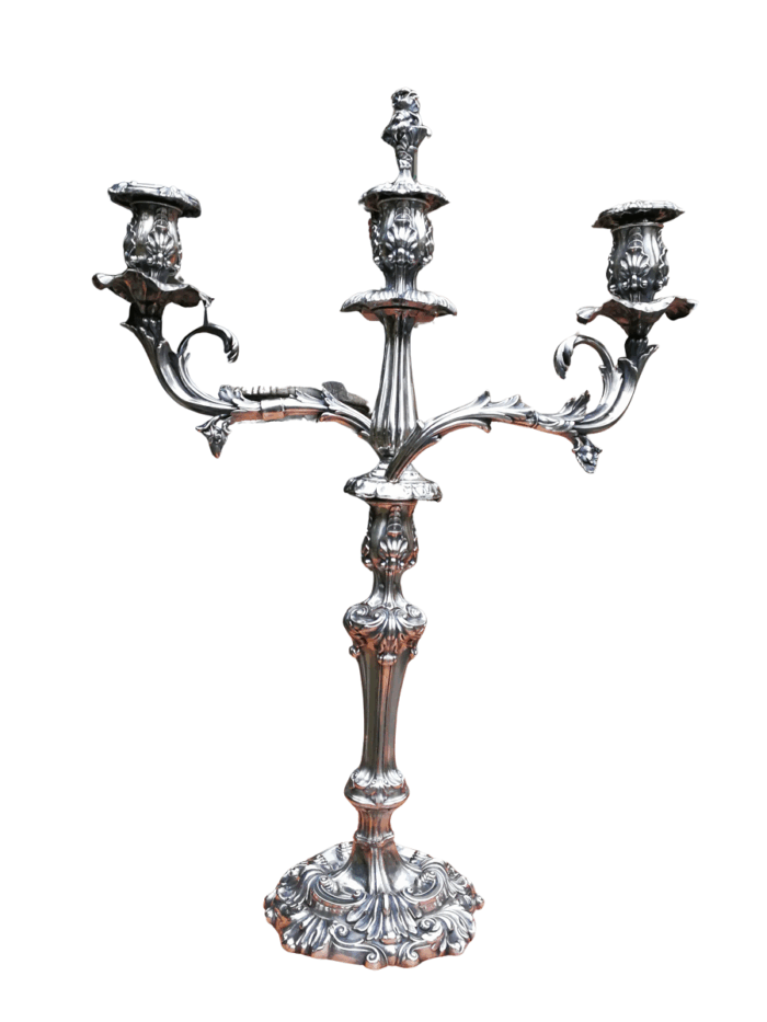 An Electroplate Three Light Candelabra