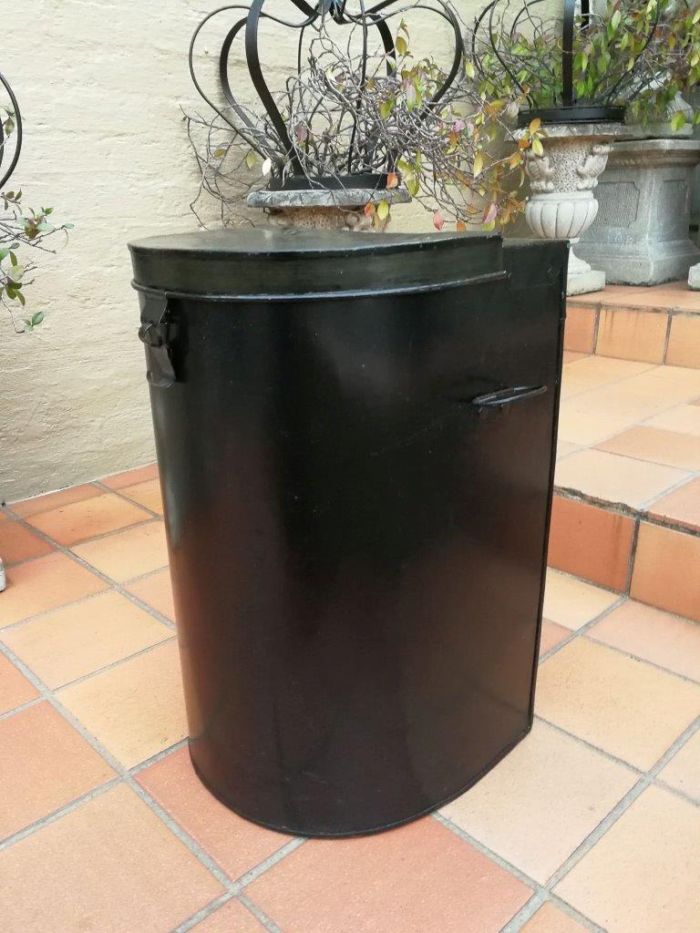 A 20TH Century Hand-Painted  Gold/Black Metal Bin - Image 3