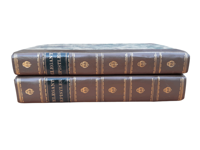 An Antique Circa 1807 Collection of Two Hard Cover Books of Elegant Episties  Published by J. Mawman