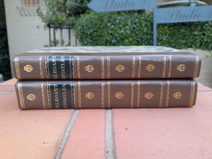 An Antique Circa 1807 Collection of Two Hard Cover Books of Elegant Episties  Published by J. Mawman - Image 2