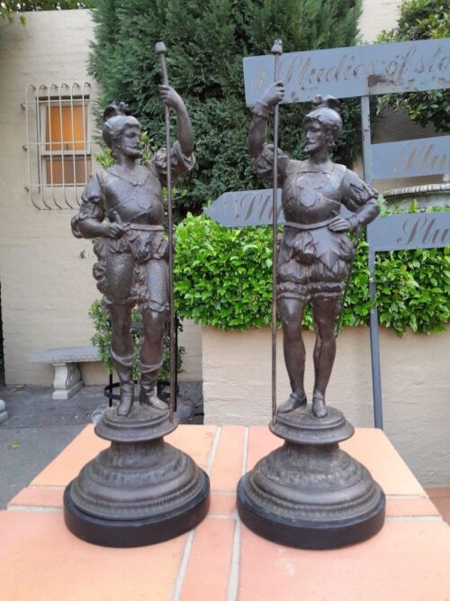 A 19th Century Pair Of Spelter Soldier Figurines