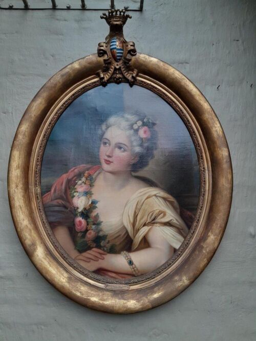 An 18th Century Continental School Oil On Canvas In A Giltwood Frame