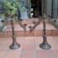 An Antique 20th Century Pair Of Brass  Seven Light Adjustable Alter Candelabras