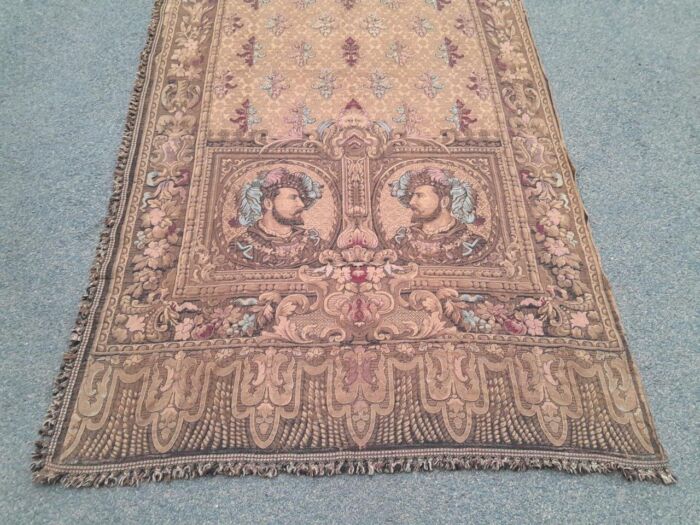 Antique French Medieval Scene Wall Hanging Tapestry - Image 4