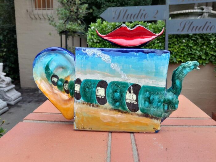 A 20th Century Set Of Two Books LES DÎNERS DE GALA & THE WINES OF GALA By Salvador Dalí And A Noi Volkov (Russian 1947 -) SALVADOR DALÍ TEAPOT  Signed, Dated 05 And Numbered 12/30painted And Glazed Ceramic - Image 9