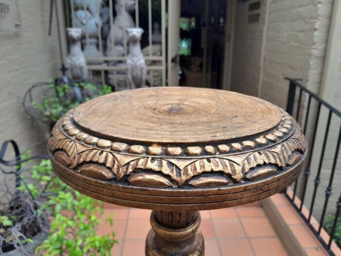 A 20th Century Pair Of French Style Giltwood Floor Or Table Candle Holders / Sticks / Plinths - Image 8