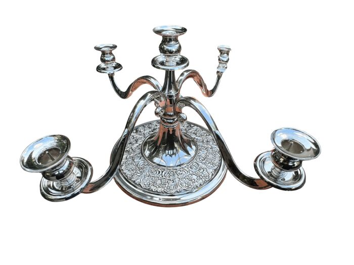 A Late 20th Century Silver Plate Candelabra