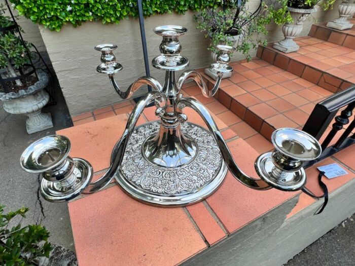 A Late 20th Century Silver Plate Candelabra - Image 2