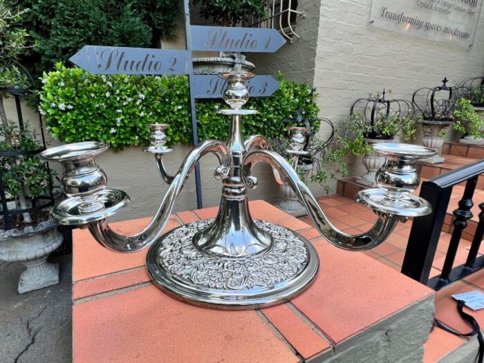 A Late 20th Century Silver Plate Candelabra - Image 3