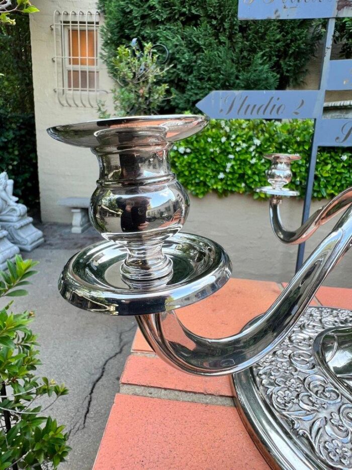 A Late 20th Century Silver Plate Candelabra - Image 4