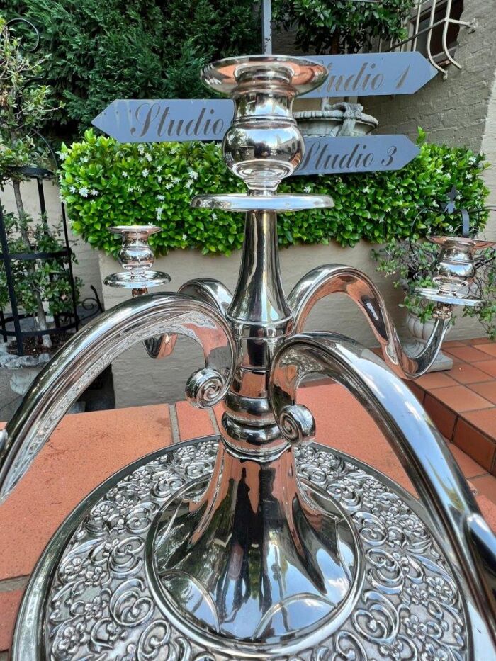 A Late 20th Century Silver Plate Candelabra - Image 5