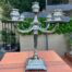A 20th Century Italian Silver. Candelabra With Drip Holders