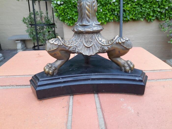 A 19th Century French Bronze And Granite Candelabra - Image 4