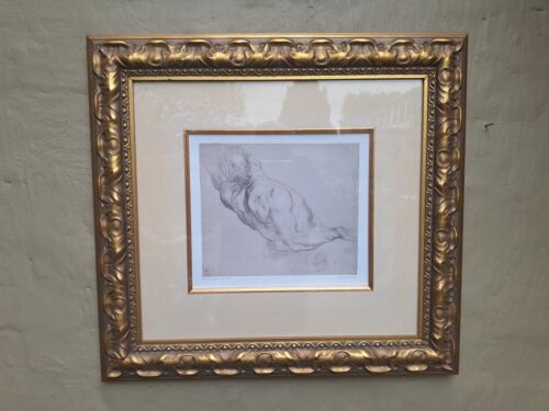 A 20th Century Study Of Torso Photolithograph After Peter Paul Rubens In A Gilded Frame