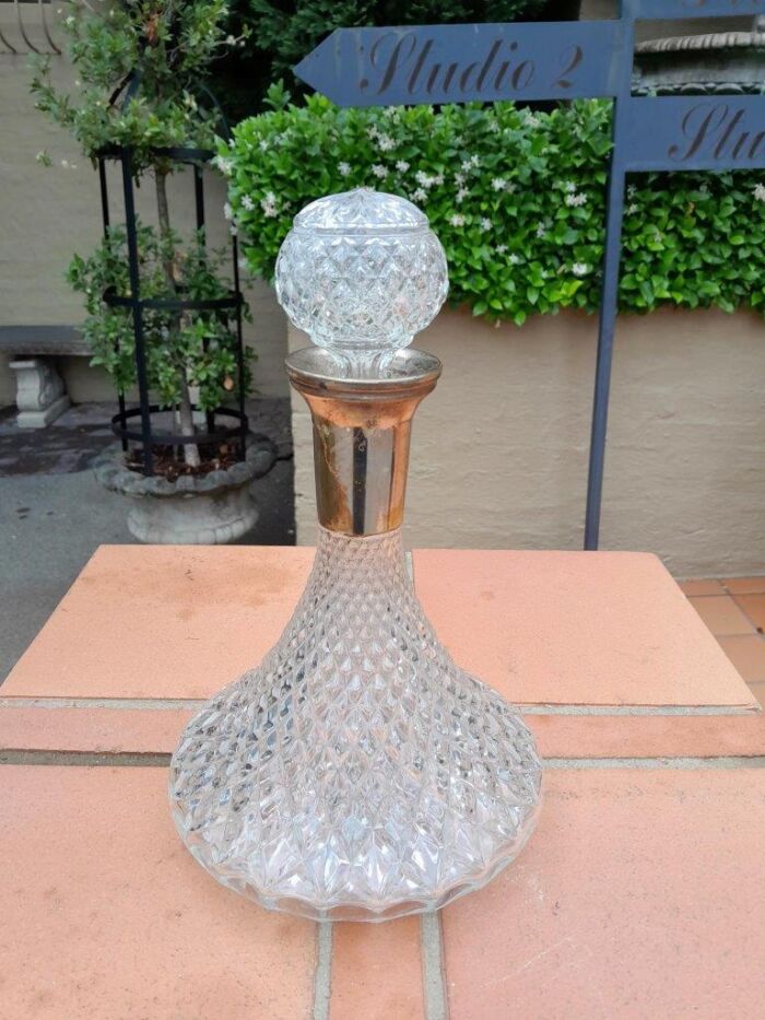 A Hand Blown Crystal Decanter With Stopper - Image 2
