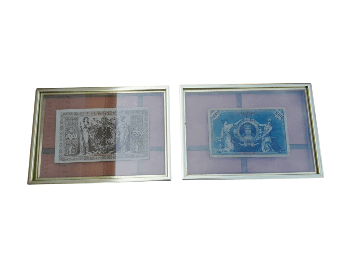 A Pair Of Gilt Framed German Bank Notes From 1903 And 1910