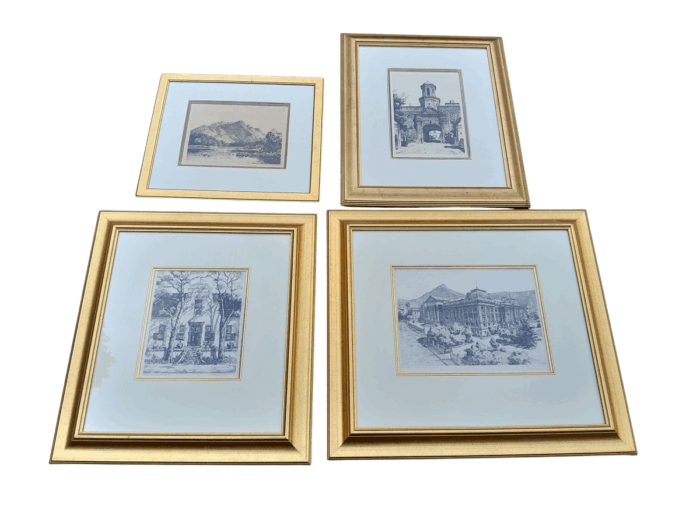 A 20th Century Set Of Four Cape Town Tinus De Jongh Engraving