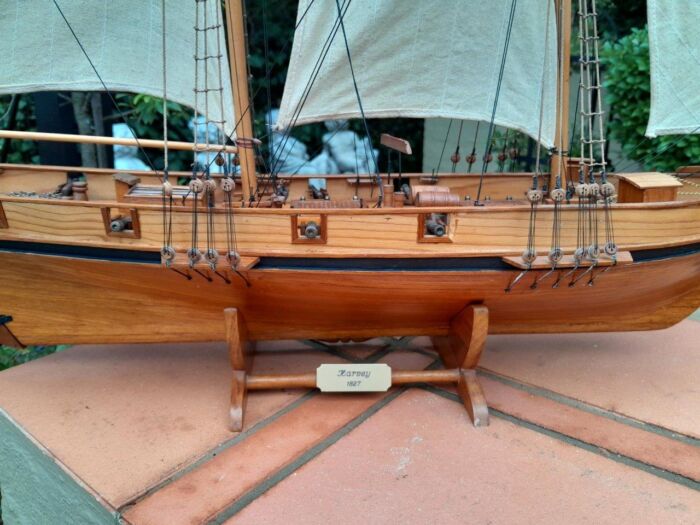 A 20th Century Handmade in Mauritius Model Ship - Image 7
