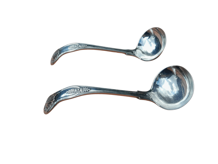 A Pair of Silver Plated Kings Pattern Sauce Ladles