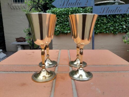 A 20th Century Set of Four Silver-plate Wine Goblets