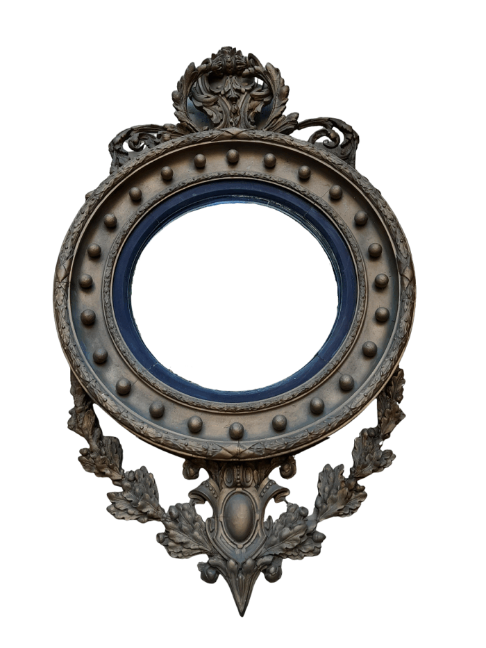 A 19th Century Circa 1820 Original Convex Giltwood Mirror