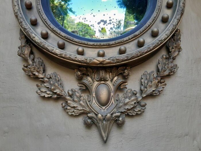 A 19th Century Circa 1820 Original Convex Giltwood Mirror - Image 4