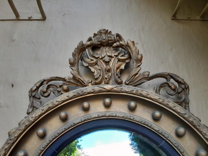 A 19th Century Circa 1820 Original Convex Giltwood Mirror - Image 5