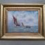 A 20th Century Painting of Ships Oil on Canvas In a Ornately Framed Gilded Frame by Continental School