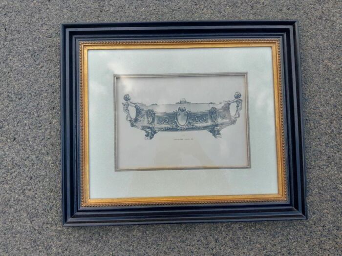 A 19th Century Jardinière Louis XVI Etching in A Black & Gold Frame