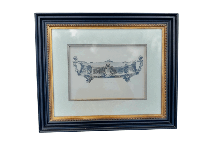 A 19th Century Jardinière Louis XVI Etching in A Black & Gold Frame