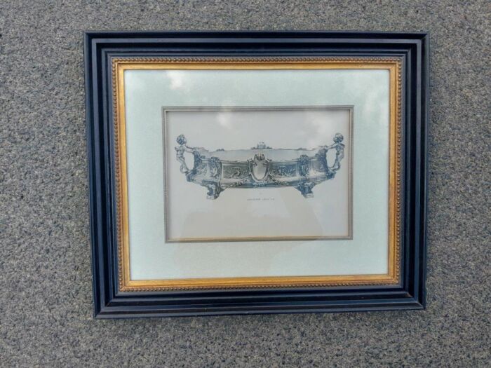 A 19th Century Jardinière Louis XVI Etching in A Black & Gold Frame - Image 2