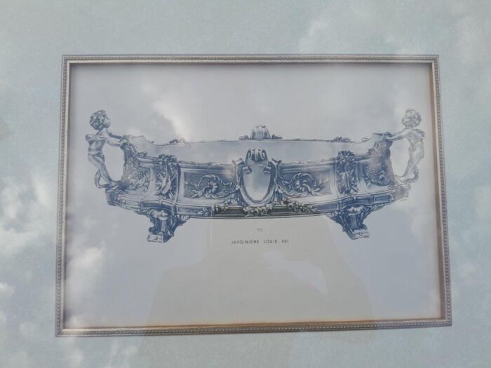 A 19th Century Jardinière Louis XVI Etching in A Black & Gold Frame - Image 3