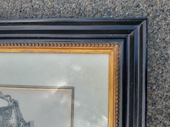 A 19th Century Jardinière Louis XVI Etching in A Black & Gold Frame - Image 4