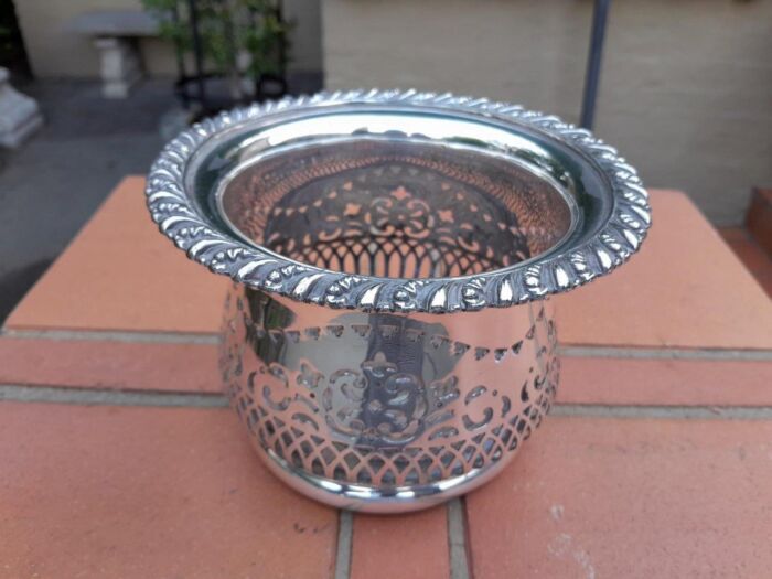 A20th Century Silver- Plate Wine Coaster on A Wooden Base - Image 3