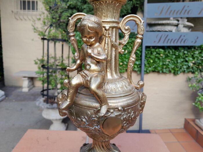 A 20th Century Heavy and Ornate Gold Lamp - Image 4